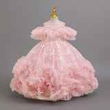Kid Girls Performance Princess Mesh Dresses