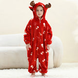 3-12Y Kid Boy Girl Flannel Cartoon Animal One-piece Pajamas