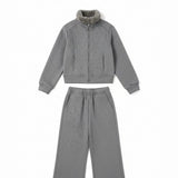 4-14T Kid Girl Fur Collar TikTok Design INS Style Zipper Suits 2 Pcs Set