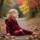 6M-14T Kid Baby Boy Girl Autumn Golden Velvet Suits 2 Pcs Set