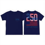 Kid Boy Girl Crew Neck Top Fashion Comfortable Independence Day T-shirt