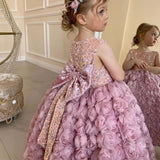 Kid Baby Girl Princess Rose Fairy Flower Fluffy Dresses