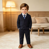 1-10T Kid Baby Boy Flower Host Formal Wedding Suit 4 Pcs Set