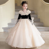Girls' Dress French Light Luxury Niche Host Birthday Princess Dress Children's Piano