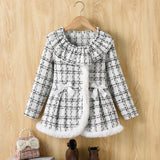 Plaid Wool Coat, New Winter Children's Warm Little Xiang Plush Coat