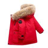 Boys' Cotton Clothes Children's Large Fur Collar Parker Children's Thickened Down Cotton Fur Collar Jacket