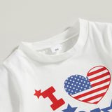 Independence Day Kid Baby Girl American Flag Flared Party 2 Pcs Set