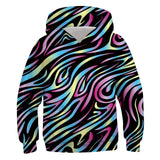 3D Digital Zebra Stripe Texture Trend Casual Children's Clothing Hooded Sweater