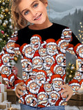 2-12T Kid Girl Cute Casual Fashion Christmas Print Long Sleeve T-shirt