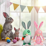 Easter Faceless Dolls Checkered Rabbit Desktop Ornaments Decorations