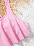 Family Matching Sexy Parent-child Print high-waisted Split Bikini Swimsuit