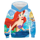 1-12T Kid Baby Girl Mermaid 3D Digital Printing Hoodie