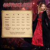3-12Y Kid Girl Vampire Witch Red and Black Party Props Cosplay Costume