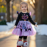 1-8Y Kid Girls Spring Autumn Halloween Stitching Dresses