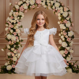 Kid Girls Wedding Cake Princess Dresses
