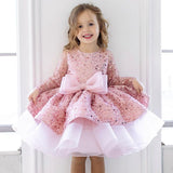 Kid Baby Girls Sequined Big Bow Cake Princess Dresses