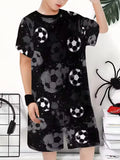 2-12T Kid Baby Boy Summer Sports Set Football 3D Printed Quick-drying 2 Pcs Set