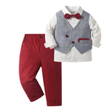 6M-8T Kid Baby Boy Christmas Hosting Suit 3 Pcs Ser