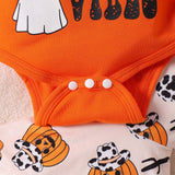 Baby Girls Halloween Printed Letter Pumpkin 2 Pcs Sets