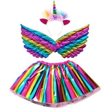Kid Girl Wings Stars Printed Gauze Bows Skirts