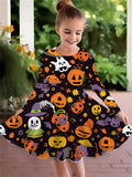 Christmas Crew Neck Dress Girls Korean Version Fashion Foreign Style Long Sleeve Snowflake