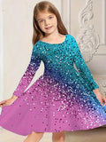 2-10T Kid Girl Foreign-style Sweet Colorful Casual Dresses