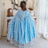Kid Girl Elsa Girls Princess Cape Frozen Hooded Cloak Shawl Coat
