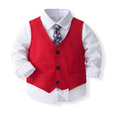 Kid Baby Boy Wedding Party Suit Spring Autumn Long Sleeves 2 Pcs Sets