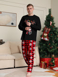 Family Matching Deer Snowflake Plaid Christmas Parent-child Pajamas