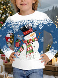2-12T Kid Girl Cute Casual Fashion Christmas Print Long Sleeve T-shirt