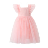 1-5T Kid Baby Girls Flying Sleeve Flower Performance Dress