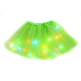 Kid Girl Sequined Led Illuminated Tutu Half-body Mesh Skirts