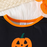 1-8Y Kid Baby Boys Halloween Skull Pumpkin Loungewear Pajamas 2 Pcs Set