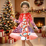 Kid Girl Christmas Autumn Winter Long Sleeve 3D Dresses For 3-12Y