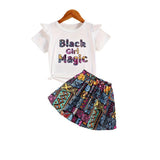 1-8Y Kid Girls Fashionable Foreign Summer Suit 2 Pcs Set