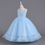 4-14T Summer Kid Girls Fluffy Mesh School Piano Dress