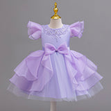 Kid Girls Wedding Cake Princess Dresses