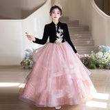 2-12T Kid Girls Evening High-end Light Luxury Niche Hos Princess Dresses