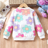 2-8Y Kid Girl Casual Long-sleeved Flower Shirts Top