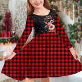 Princess Dress Girls Skirt New Swing Dress Christmas Long Sleeve Crew Neck Skirt