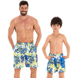 Family Matching Father Son Elastic Waistband Swimming Shorts Trunks Swimsuits