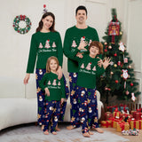 Family Matching Christmas Tree Snowman Letter Parent-child Loungewear Green Pajamas