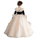 Girls' Dress French Light Luxury Niche Host Birthday Princess Dress Children's Piano