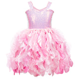 3-10T Kid Girl Rainbow Mesh Princess Halloween Ballet Dresses