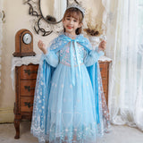 Kid Girl Elsa Girls Princess Cape Frozen Hooded Cloak Shawl Coat