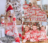 Family Matching Christmas Red and White Contrasting Parent-child Pajamas Loungewear