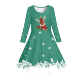 4-12Y Kid Girl Spring Autumn 3D Printed Long-sleeved Dresses