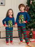 Family Matching Christmas Parent-child Dinosaur Letter Printing Loungewear Pajamas