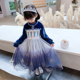 Girls Winter Long Sleeve Snow Queen Elsa Dress