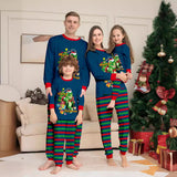 Family Matching Christmas Parent-child Dinosaur Letter Printing Loungewear Pajamas